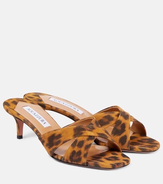 Divine 50 leopard-print suede mules