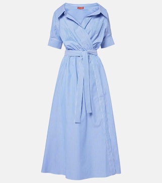 Lydia striped cotton midi dress
