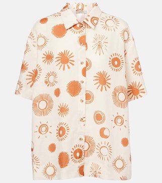 Montauk linen and cotton bowling shirt