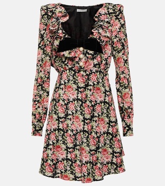 Floral silk minidress