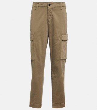 Cropped cotton-blend cargo pants