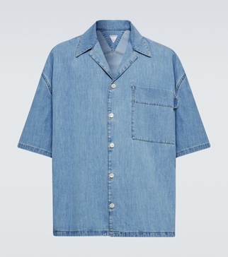 Denim bowling shirt