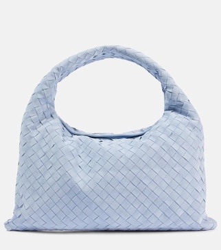 Hop Intrecciato Small suede tote bag