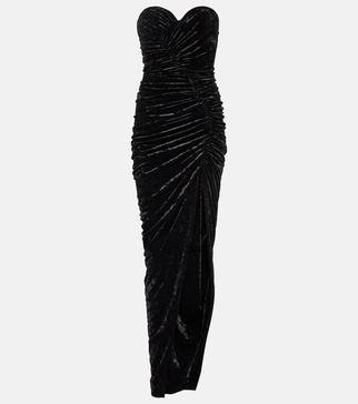 Ruched velvet gown