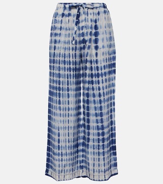 Tie-dye silk palazzo pants