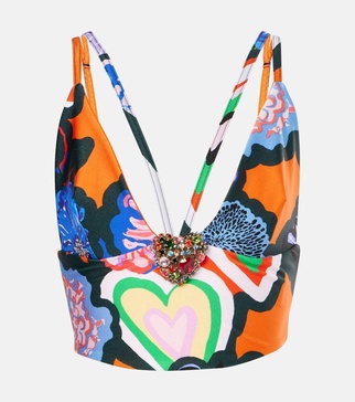 Embellished printed top