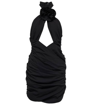 Cutout silk-blend minidress