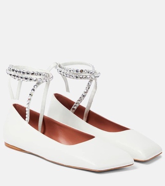 Ane embellished leather ballet flats