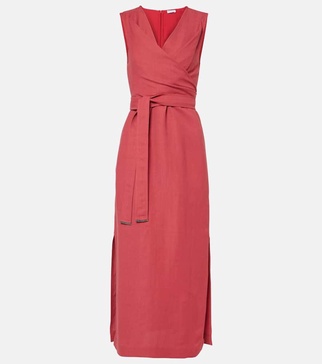 Gathered midi dress