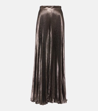 Elegante Panteon silk-blend lamé wide-leg pants