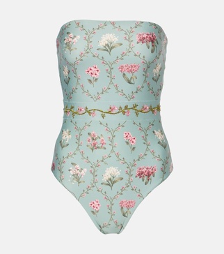 Ilusión floral embroidered swimsuit