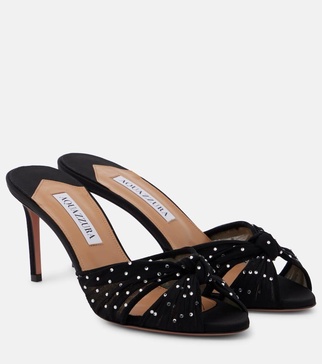 Slow Kisses embellished chiffon mules