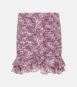 Milendi ruffled silk-blend miniskirt