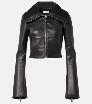 Cropped leather jacket