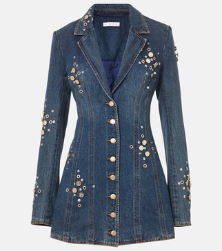 Embellished denim blazer dress