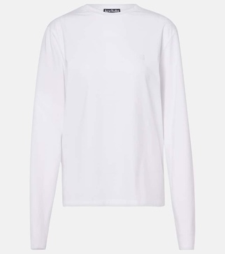 Face cotton-blend jersey top