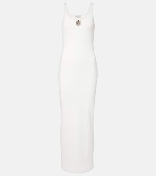 Ribbed-knit cotton jersey maxi dress