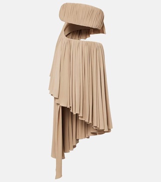 Spiral ruffled minidress