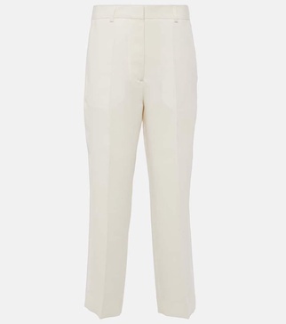 High-rise cropped straight pants