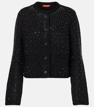 Tina crystal-embellished bouclé jacket