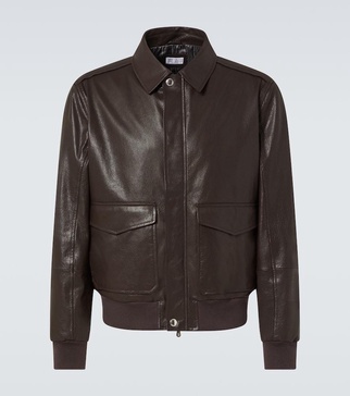 Leather blouson