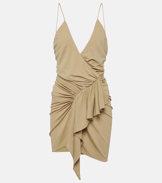 Draped ruffled wrap dress