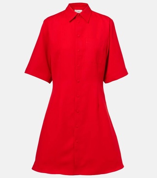 Virgin wool canvas shirt dress