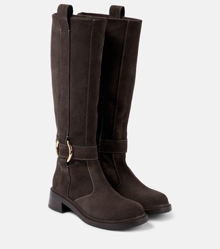 New Ring suede knee-high boots