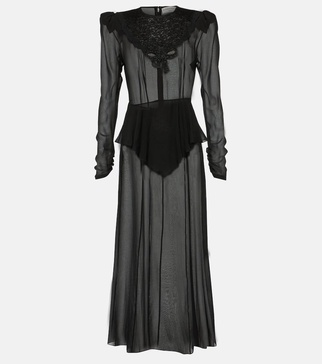 Silk georgette midi dress