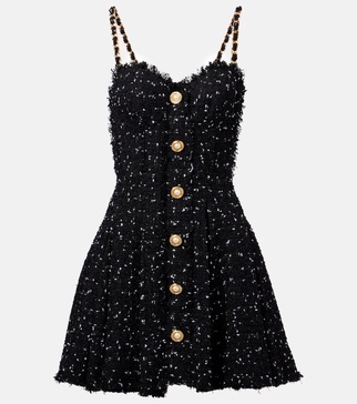 Lamé tweed minidress