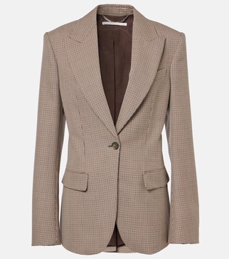 Checked virgin wool blazer