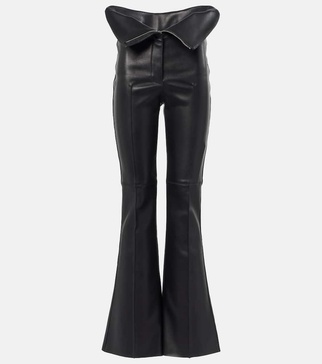 High-rise leather pants