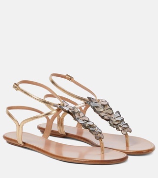 Papillon leather thong sandals