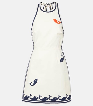 Marine printed cotton minidress