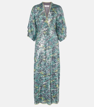 Jessel sequined printed maxi dress 