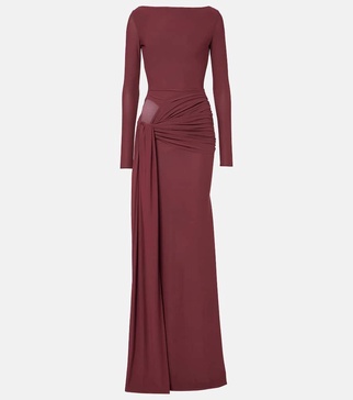 Draped crêpe jersey gown