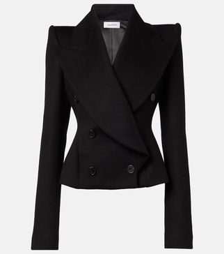 Double-breasted wool and cashmere blazer