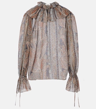 Paisley silk georgette blouse