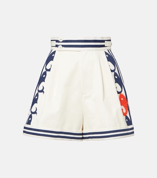 Marine printed cotton shorts 
