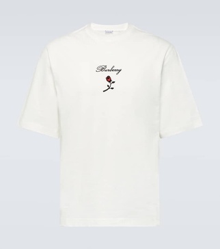 Embroidered cotton jersey T-shirt