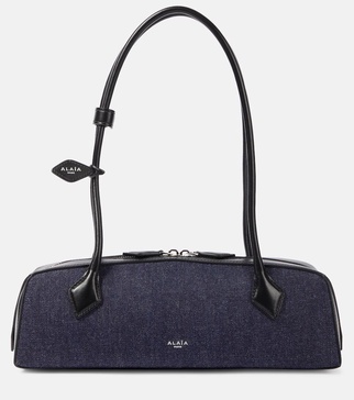 Le Teckel Medium denim shoulder bag