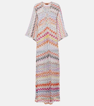 Zig Zag lamé beach cover-up