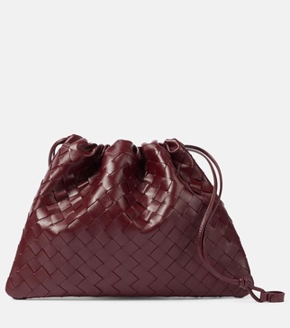 Intrecciato leather pouch