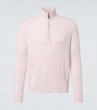 Thames cashmere half-zip sweater