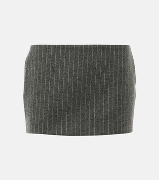Pinstripe low-rise miniskirt
