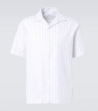 Striped cotton bowling shirt