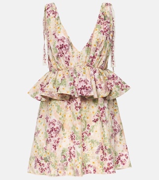 Infinito Florecer ruffled cotton minidress
