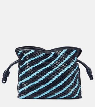 Flamenco Mini striped leather clutch