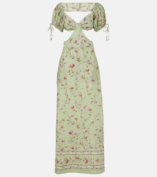 Cielo Honeysuckle floral linen maxi dress