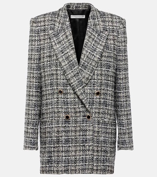 Wool lamé tweed blazer